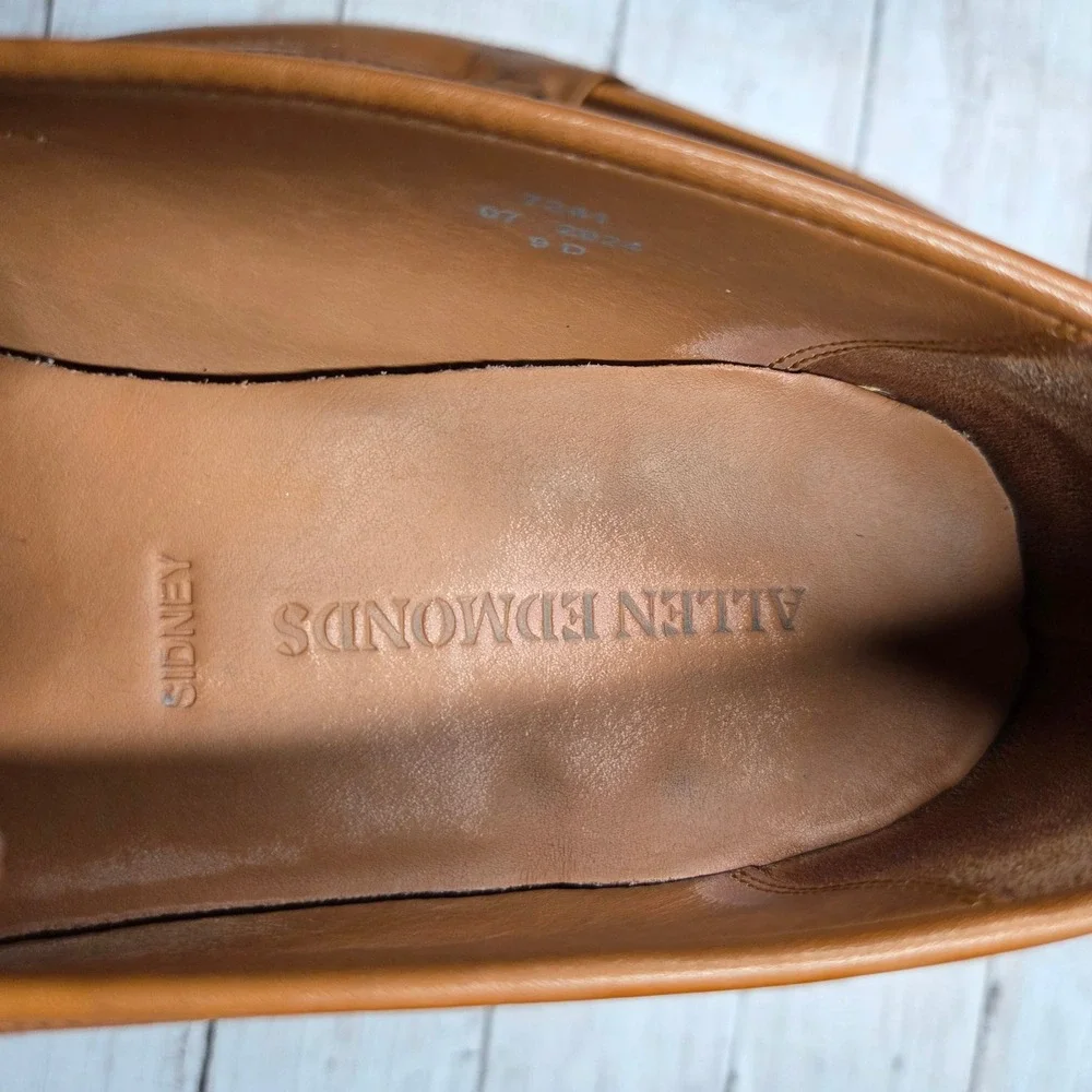 Allen Edmonds Sidney Bit Loafers Dress Shoes Mens 9 D Tan Leather USA Made